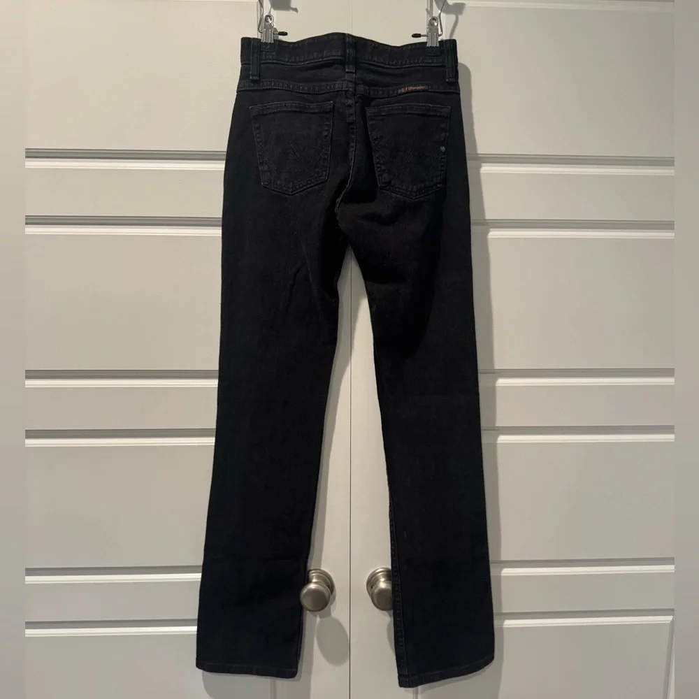 Wranglers Women's Q-Baby Jean #WRQ20BL-C Black Straight Leg Mid Rise 1/2 - 34
